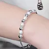 925 Sterling Silber Artikel Schmuck kleine polierte Perlen Charm Armbänder Armreif chinesischer Glückssegen offenes Design286G