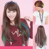 New 20quot Straight Colored Colorful Clipin Clip On In Hair Extension womens random color Purple Red 5717884