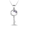 Livraison gratuite mode haute qualité 925 silverl chat Key Purple diamant bijoux 925 collier en argent Saint Valentin cadeaux de vacances Hot 1699