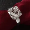 Free Shipping New 925 Sterling Silver fashion jewelry Mona Lisa Flowers with White Diamond With Pave zircon ring hot sell girl gift 1734