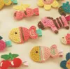 HOT 2020 spring summer little girls Hair Accessories pony children hair pin korean style cute knit cartoon kids hair clip 100pcs/lot ab1271