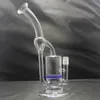 Pipe à eau en verre de narguilé de recycleur de bong avec le joint mâle bleu de 18mm de Perc de nid d'abeilles