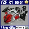 2000年ヤマハ2000 2001年YZF R1フェアリングキットレッドブラックオリジナルカラーYZF1000 00 01 YZFR1フェアリングセットBodyWork U7E3