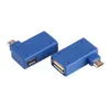 Blauer Anschluss USB 2.0 Buchse auf Stecker Micro OTG Netzteilanschluss 90 Grad links rechts abgewinkelte Adapter