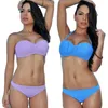 Lavender Shell Push Up Bikini Halter Sexy Brazilian Bikini Biquini Brasileiro Summer Beach Swimming Suit For Women Bathing Suits FG1511