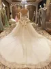 2018 Winter Fall Snow Garden v neck Ball Ball Sleeves Long Crystals Tie Tie Bedding Dresses Western Bridal Wedding Vrons1843308