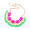 Hot Fashion Mixed Style Summer Chain Beaded Bib Big Statement Halsband för kvinnor