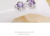 925 Sterling Silver Stud Earrings Fashion Jewelry Five Leaves Flower with Zirconia Crystal Elegant Style Earring for Women Girls MOQ 100 pcs