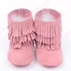 Multy Color Mocasines para bebés Suela blanda 100% cuero genuino primeros zapatos para caminar Zapatos de cuero para bebés recién nacidos Borlas maccasions boot / bootie A076