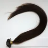 50g 50 fili Pre bonded Nail U Tip Estensioni dei capelli umani 18 20 22 24 pollici # 4 / Capelli indiani brasiliani marrone scuro di alta qualità