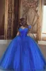 Prom -jurken off schouderplooien ijsblauw puffy prinses jurken avond dragen tule quinceanera speciale bal jurk avondjurken6256215