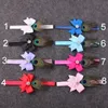 10 Stück Baby Pfauenfedern Schleife Blume Stirnband für Mädchen Haarschmuck Säuglingsbögen mit Strass Haarband Neugeborenen Foto Requisite YM6103