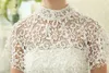 Элегантная кружева с высокой шеей цветочные обертывания жемчужины из бисера свадебной белой бисера