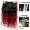 Extensões de cabelo humano malaio ombre 2 dois tons 1b99j borgonha vermelho grau 8a onda corporal malaia cabelo virgem tecer ondulado 5048807