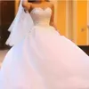 Vestidos de novia de princesa Vestido de fiesta con cuentas superior Vestido de novia de tul suave con cristales Cariño Tallas grandes con cordones Corsé Volver Personalizado