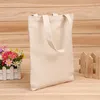 Padrão em branco Sacos de Compras de Lona Eco Reutilizável Dobrável Ombro Bolsa Tote Tote de Algodão Por Atacado Personalizado LZ0650