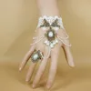 Schöne Frauen Vintage Brautkleider Zubehör Schwarz Weiß Rose Spitze Armbänder Blume Schmetterling Armband Ring 2015 Schmuck Für Mädchen