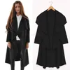 Partihandel-2015 Maxi Vinterrockar Kvinnor Lång överdrag Trench Coat Designer Oregelbunden jacka Lös öppen Cape Cardigan Windbreaker 7YW459