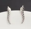 Girls Women Stud Earrings Leaf Ear Silver Tone Color 24mm x 4mm