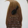 160g 10 adet / 1 Takım Saç Uzantıları üzerinde Klip Çift Boğulmak 20 22 inç T814 # Renk Brezilyalı Hint Remy İnsan Saç özelleştirilmiş renk