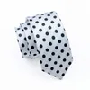 Black Dot White Tie Hankerchief Cufflinks مجموعة للرجال الكلاسيكي الحرير يجتمع الأعمال العادية Necktiejacquard المنسوجة N-1057282W