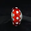 3pcs / lot S925 Fil d'argent sterling Perles de verre de Murano Fit Bracelets de charme de style européen Pandora Colliers245f