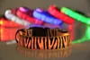 Flashing Pet Collars Lighted Up Nylon LED Dog Collars colorful led zebra style collar 2.5m Width 8 color S/M/L