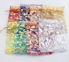 8colors 9X12cm Gold Rose Design Organza Sacchetti di gioielli Borse Candy Bag GB038 Vendita calda