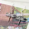 Alfil Flying Dragonfly Dangle żyrandol kolczyki 925 Silver Fish Ear Hook 50Pairs Lot E968 17x32 5mm256x