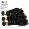 3pcs mycket 8-30 tum Eurasian Kinky Curly Virgin Hair Grade 7a Obehandlat Eurasian Human Hair Weaves Bundes Naturliga svarta tillägg