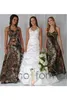 Camo bruidsmeisje jurken halter op maat gemaakte mouwloze avondjurken vintage bos formele vloer lengte bruiden meid jurk voor vrouwen