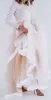 サテンリボンエッジシャンパンフリルスカートの新しいデザインチュールマキシスカートストックセクシーな女性ロングウィンタースカート