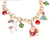 Fashion Jewelry Christmas Lobster Clasp Link Chain Bracelets Alloy Oil Drip Santa Claus Xmas Tree Charm Bracelet for Sale