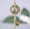 Mode vintage retro smycken halsband torkad maskros frö glas locket nyckel hängande halsband med 22 "Rolo kedja 156N37