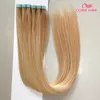 groothandel Tape in human hair extensions huid inslag kleuren blond remy haar 16 tot 24 inch 20 stks/zak, 40g, 50g, 60g Gratis Verzending