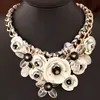 Fashion Necklaces Transparent Big Resin Women Necklace Crystal Flower Vintage Choker Statement Necklace Fashion Jewelry