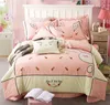Pure cotton 4 pieces cute children bedding set with pillowcase bed sheet quilt cover boy girl kids bedding