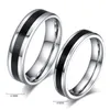 Mode par ringar för kvinnor och män rostfritt stål lova bröllop klassisk anel