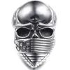 Soldato in acciaio Nuovo stile in acciaio inossidabile Anello di cranio in acciaio American Flag Mask Ring Biker Biker Heavy Skull 316L Acciaio Jewelry6120347