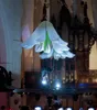 Flores do casamento inflável lírio de florescência 2M suspensão modelo de balão branco soprar flor para decoração do partido