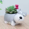 Pot de chien Schnauzer écologique en forme d'animal, Pot de fleurs en résine, décoration de jardin, support de plantes succulentes, idées cadeaux pour Him8448555