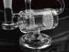 키가 22cm 유리 bongs 물 파이프 머리 리사이클 오일 rigs dab 비커 그릇 버블 러 퍼크 벌집 14mm 흡연 hookahs