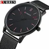 2019 Fashion Top marca CURREN guarda gli uomini cinturino in acciaio inox Mesh quarzo-orologio ultra sottile quadrante dell'orologio dell'uomo relogio masculino