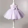 Hochwertiges neues Blumenmädchen-Party-Brautjungfer-Festzug-Prinzessin-Kleid mit Juwel, Tee-Länge, Organza mit Schleife, Blumenmädchenkleider