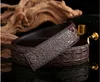 Новая модная высококлассовая сплава Agio Мужской кожаный ремень Кожа крокодила Гладкая пряжка Bults213u