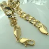 Jewelry gift MENS 18K SOLID GOLD FILLED FINISH CUBAN LINK Bracelet CHAIN b161