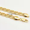 New Fashion Jewelry Mens Womens 7mm 18K Yellow Gold Filled Necklace Curb Cuban Link Chain Gold Jewellery Free Shipping C03 YN