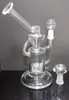 Amazing 8.7 inch Glass vortex Recycler Glass concentrated oil rigs Glass oil dabbers Glass bongs with tyre perc 14.5mm joint size