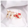 Exclusieve nieuwe Creatieve Ring Populaire Rhinestone Nail Ringen Leuke Retro Koningin Opening Ring Gouden Ring Vinger Nail Ring Gratis Verzending