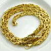 n311-Heavy Gold tone 60cm,70cm Length Men Women Solid link Necklace Chain 6MM W